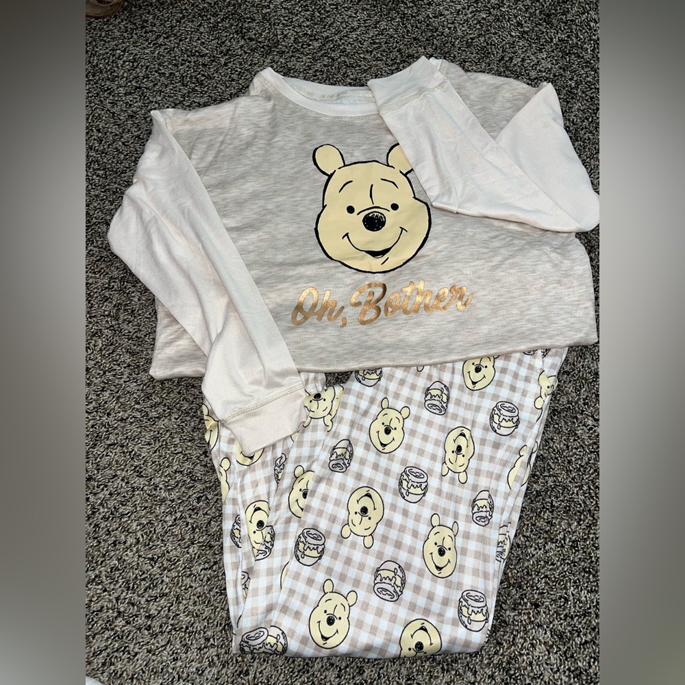 Disney Winnie the Pooh “Oh Bother” NWOT 2-Piece Pajama Set Size L/G 12-14